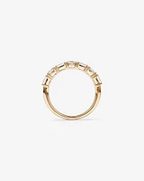 1.05 Carat TW Prong Set Emerald and Oval Cut Lab-Grown Diamond Wedding Band in 14kt Yellow Gold