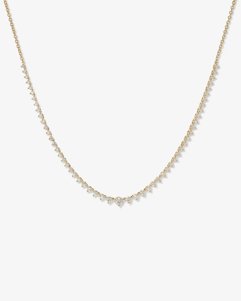 Carat TW Laboratory-Grown Diamond Tennis Necklace set in 10kt White Gold