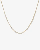 Carat TW Laboratory-Grown Diamond Tennis Necklace set in 10kt White Gold