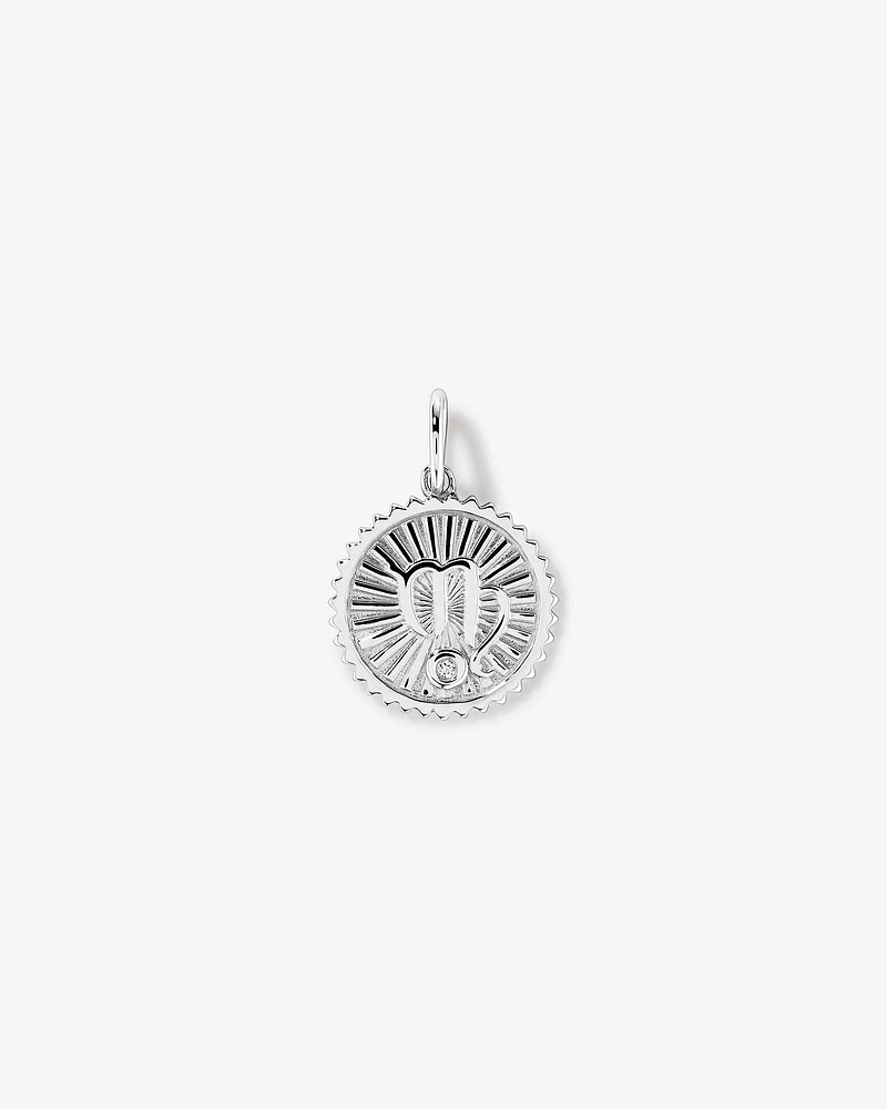Diamond Accent Taurus Zodiac Pendant in Sterling Silver