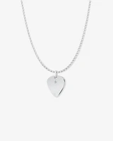 INXS Kick Engraved Guitar Pick Pendant with Chain in Recycled Sterling Silver