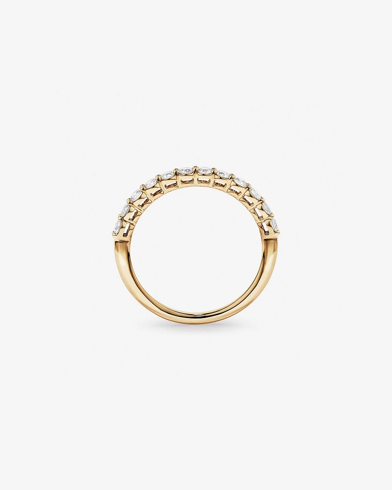 0.60 Carat TW Claw Set Round Brilliant Laboratory-Grown Diamond Wedding Ring in 14kt White Gold