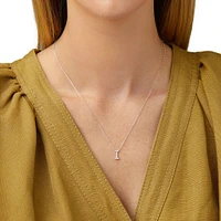 A' Initial necklace with 0.10 Carat TW of Diamonds in 10kt White Gold