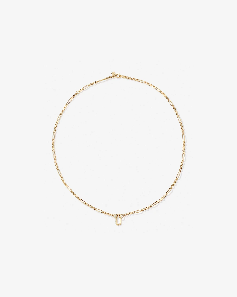 60cm (24") Paperclip 7 and 1 Alternating Open Pendant Chain in 10kt Yellow Gold