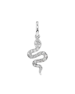 Diamond Snake Pendant in 10kt White Gold