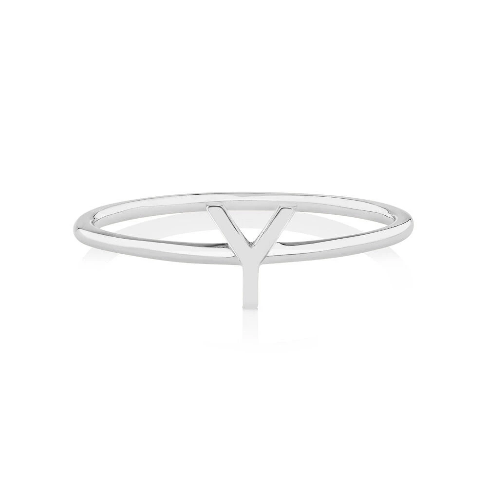 C Initial Ring in Sterling Silver