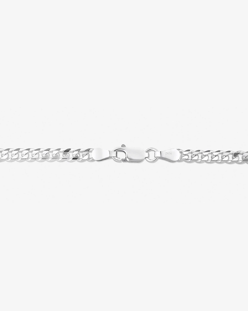 60cm (24") 3.4mm Width Curb Chain in Sterling Silver