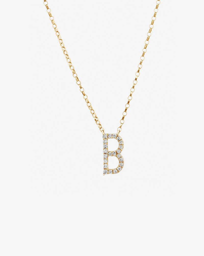 "K" Initial Necklace with 0.10 Carat TW of Diamonds in 10kt Yellow Gold