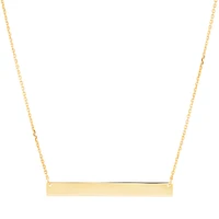 Engravable Bar Necklace in 10kt Yellow Gold