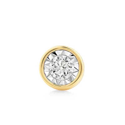 Single Solitaire Stud Earring with 0.10 Carat TW of Diamonds In 10kt Yellow Gold