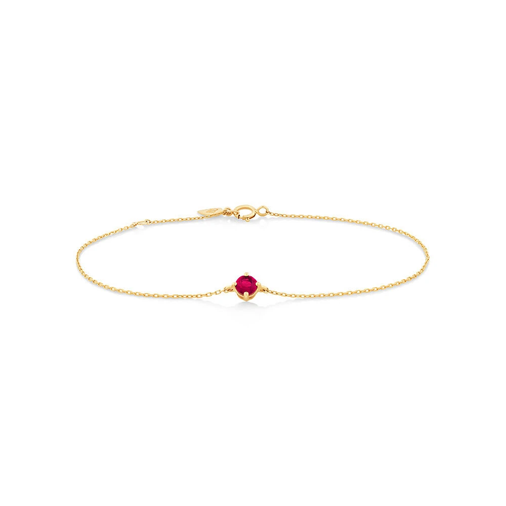 Bracelet with Ruby in 10kt Yellow Gold