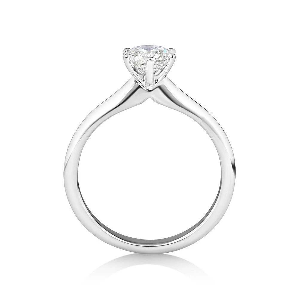 Certified Solitaire Engagement Ring with a 3/4 Carat TW Diamond in 18kt White Gold