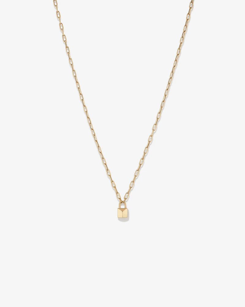 Signature Lock Necklace in 10kt Yellow Gold