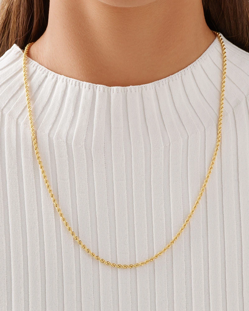 60cm (24") Rope Chain in 10kt Yellow Gold