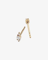 3 Stone Stud Earrings with .21 Carat TW Diamonds in 10kt Yellow Gold