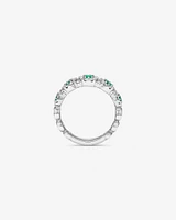 Bubble Ring with Emerald & 0.50 Carat TW of Diamonds in 14kt White Gold