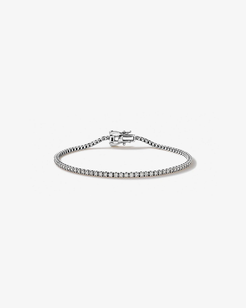 Bracelet de Tennis de 0,82 Carat TW en Diamant en Or Blanc 10kt