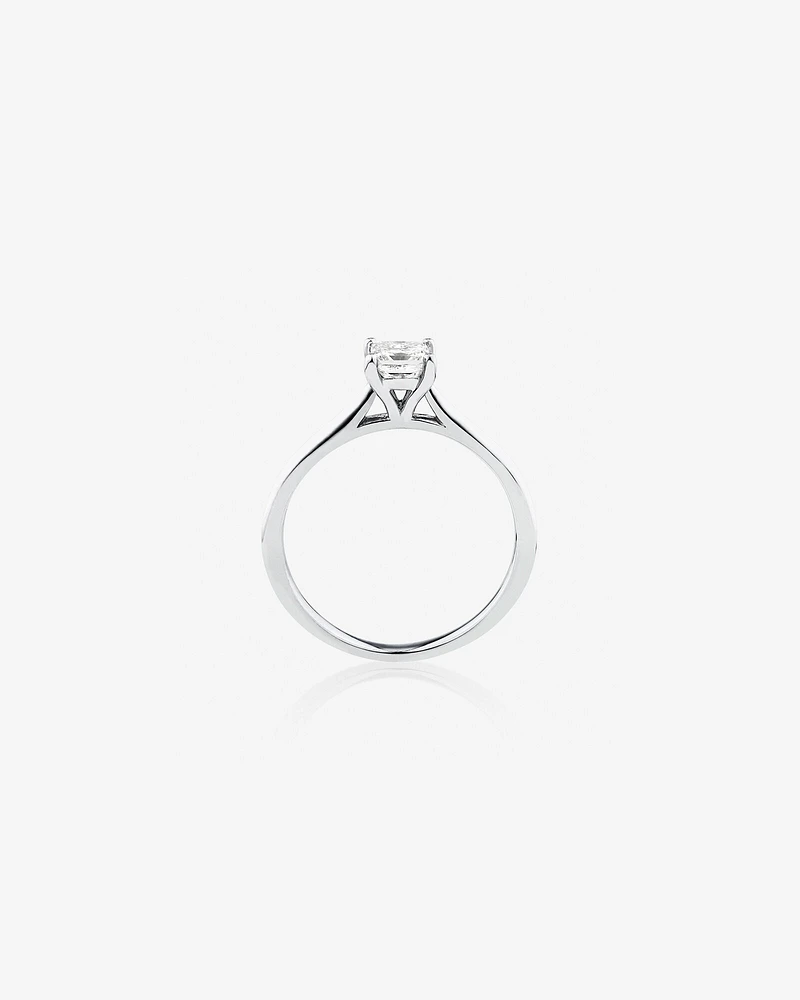 Evermore Certified Solitaire Engagement Ring with a 0.50 Carat TW Princess Cut Diamond in 14kt White Gold