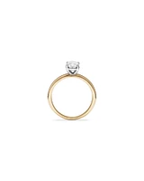 1.00 Carat TW Oval Cut Diamond Solitaire Engagement Ring in 14kt White and Yellow Gold