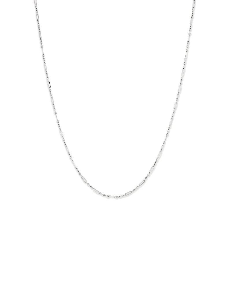 50cm (20") 3mm Width Fine Paperclip 3 and 1 Alternating Chain Necklace in Sterling Silver