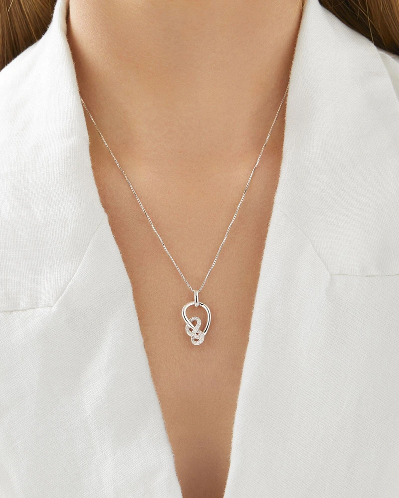 Small Knots Pendant with 0.13 Carat TW of Diamonds in Sterling Silver