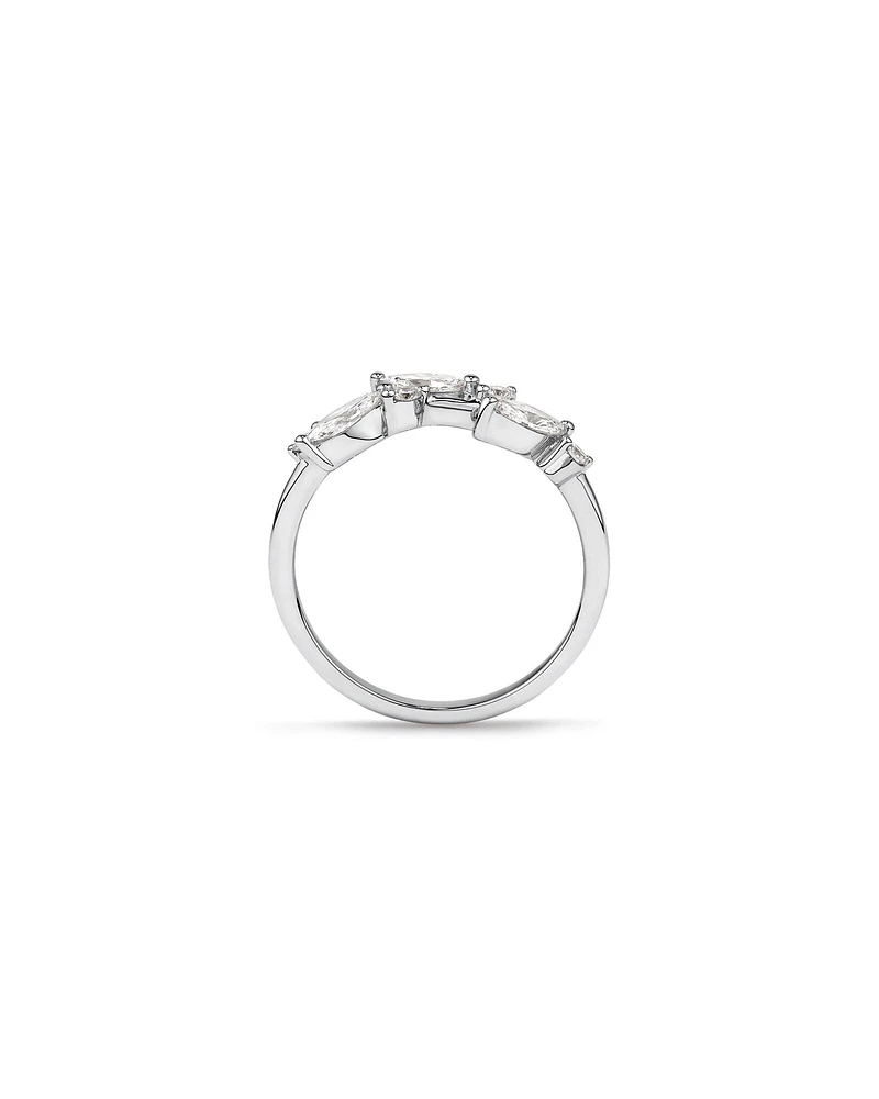 0.57 Carat TW Vines Laboratory-Grown Diamond Ring in 10kt White Gold