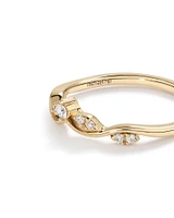 0.12 Carat TW Diamond Contoured Wedding band in 14kt Yellow Gold