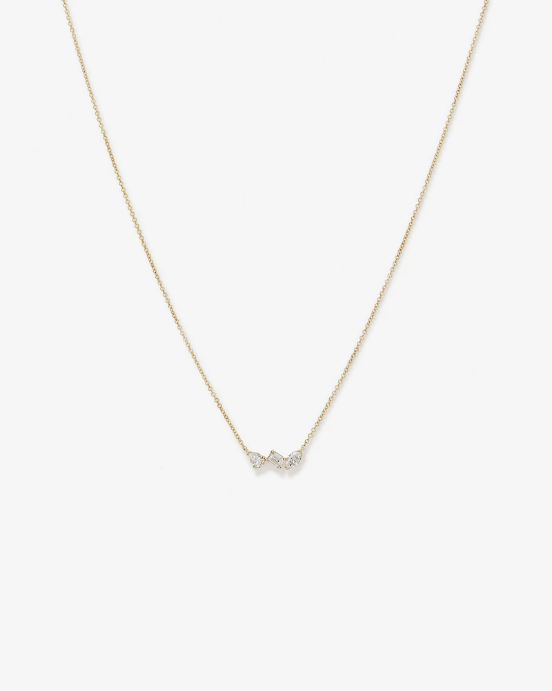 0.50 Carat TW Fancy Cut Laboratory-Grown Diamond Necklace in 10kt Yellow Gold