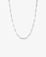 50cm (20") 3.5mm Width Paperclip 3 and 1 Alternating Chain Necklace in Sterling Silver