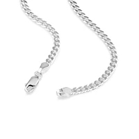 60cm (24") 3.4mm Width Curb Chain in Sterling Silver