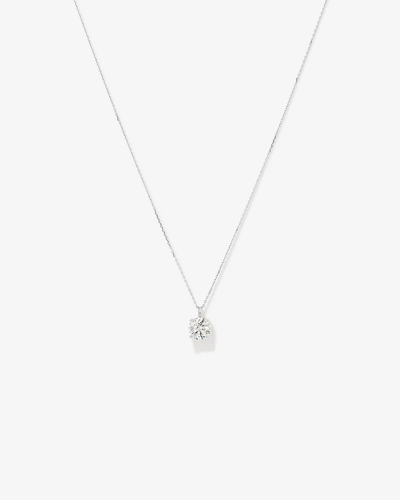 2.00 Carat TW Laboratory-Grown Diamond Solitaire Pendant in 14kt White Gold