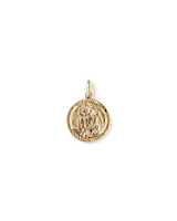 Pendentif rond Saint Christophe en argent sterling et or jaune 10 carats