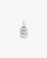 Letter Z Mother of Pearl Initial Pendant in Sterling Silver