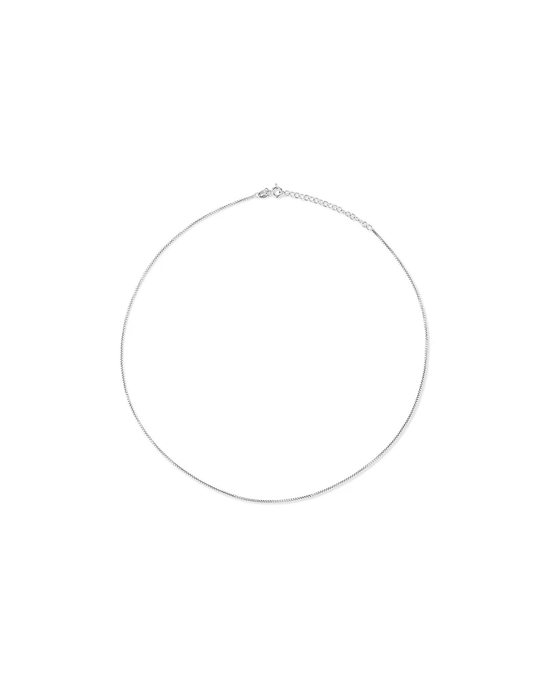 50cm (20") 1.25mm Width Round Box Chain Necklace in Sterling Silver