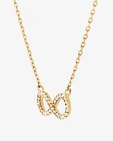 Collier infinité en or jaune 10 K avec diamants