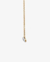 Mini Puff Heart Necklace with .12TW of Diamonds in 10kt Yellow Gold and Rhodium