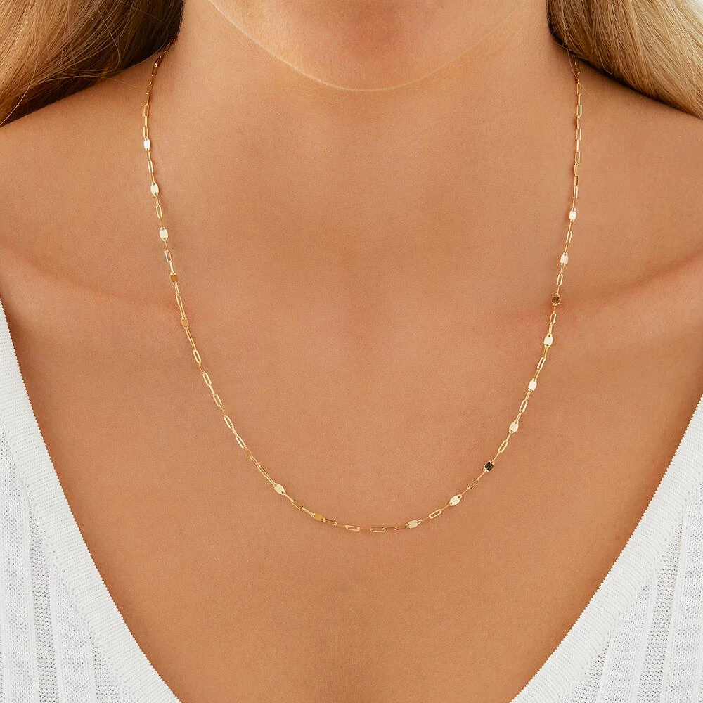 50cm (20") Oval Mirror Cable Chain in 10kt Yellow Gold