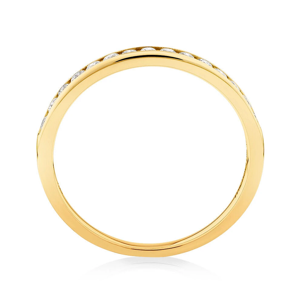 0.25 Carat TW Channel Set Diamond Wedding Ring in 14kt Yellow Gold