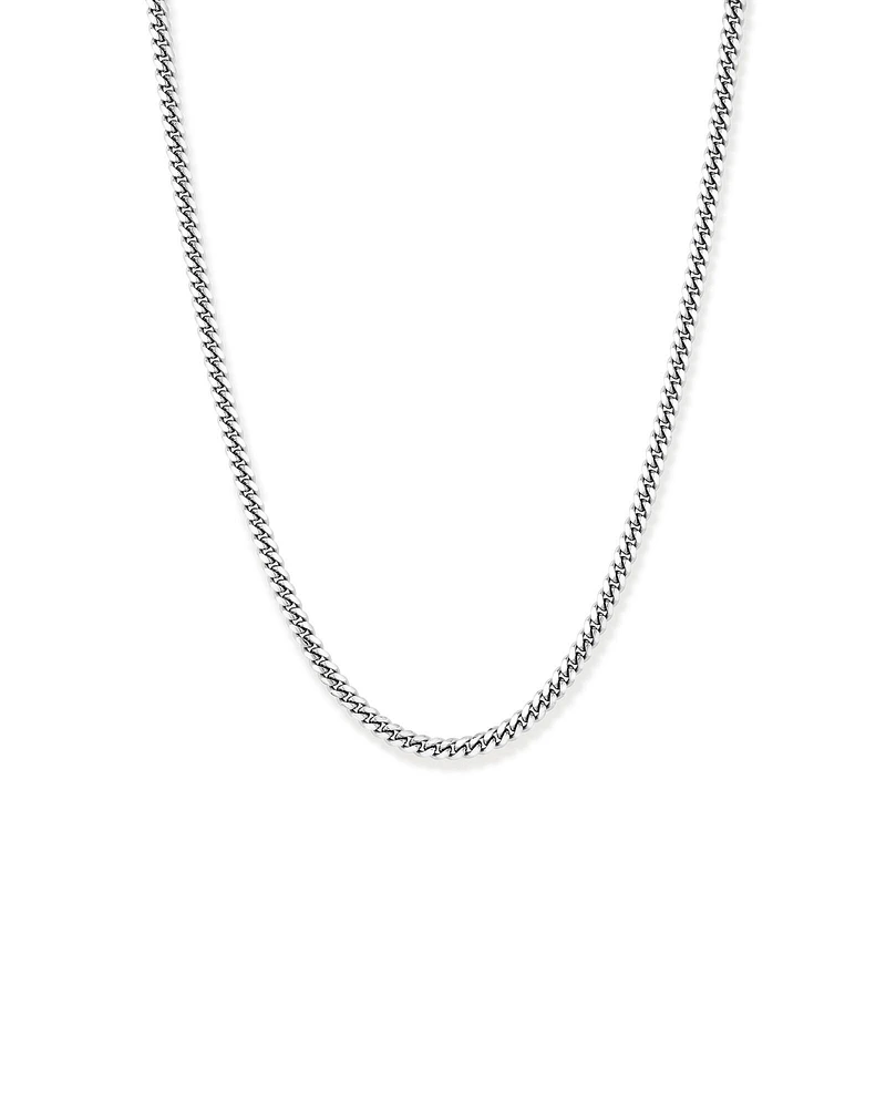 55cm (22") 5.35mm Width Miami Curb Chain Necklace in Sterling Silver