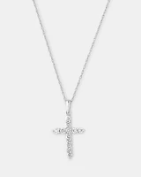 Cross Pendant with 0.34 Carat TW of Diamonds in 10kt White Gold