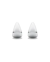 Polished Half Hoop Stud Earrings in Sterling Silver