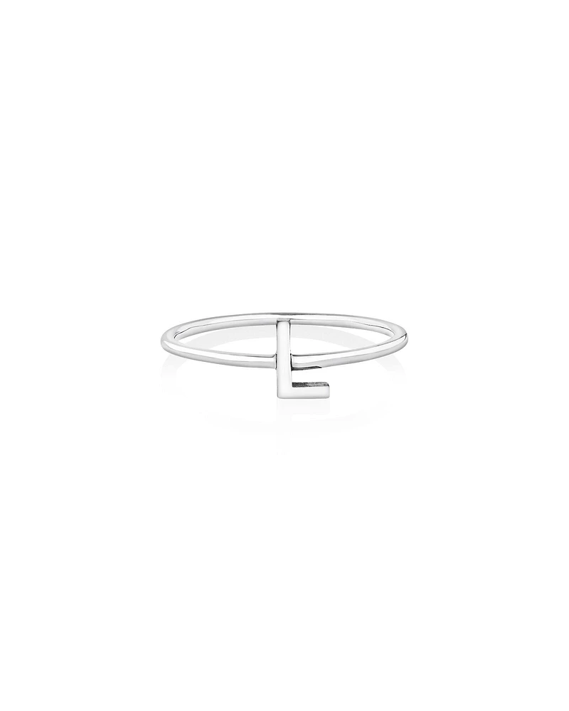 C Initial Ring in Sterling Silver