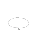 19cm (7.5") N Initial Bracelet in Sterling Silver