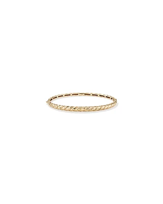 Diamond-Cut Crossaint Bangle in 10kt Yellow Gold