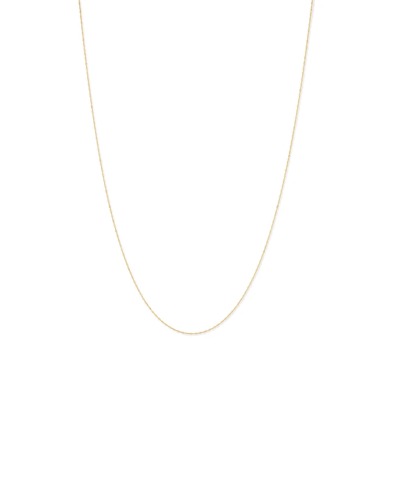 50cm (20") 1mm Width Singapore Chain in 10kt Yellow Gold