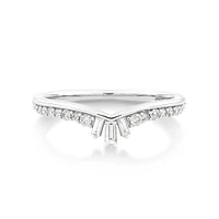 Chevron Wedding Band with .25TW of Diamonds in 14k White Gold