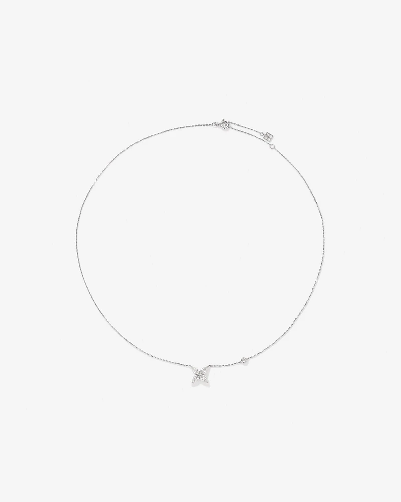 0.65 Carat TW Floret Laboratory-Grown Diamond Necklace in 10kt White Gold