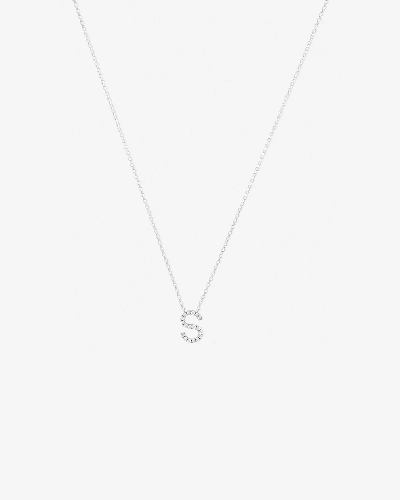 A' Initial necklace with 0.10 Carat TW of Diamonds in 10kt White Gold