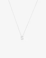 A' Initial necklace with 0.10 Carat TW of Diamonds in 10kt White Gold