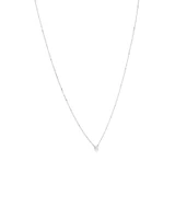 0,25 Carats TW Collier solitaire diamant taille princesse en or blanc 18kt